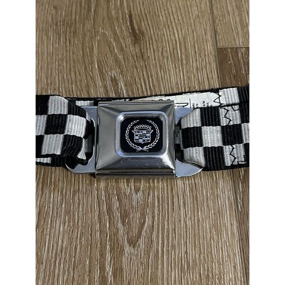 Buckle-Down Cadillac GM Official License Adjustable seat Belt checkered - Picture 2 of 4